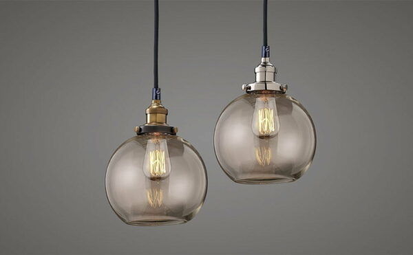 Hudson Vintage Style Glass Ball-CHROME-Pendants-ADA