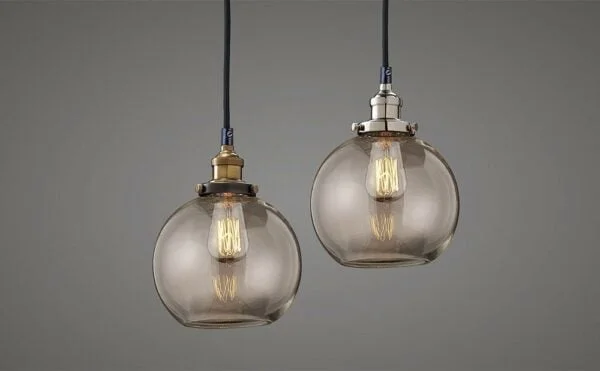 Hudson Vintage Style Glass Ball-CHROME-Pendants-ADA