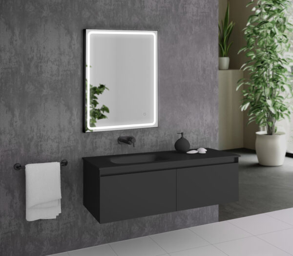 MIA Black Iluminated Mirror