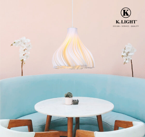 Marigold 3D Printed Recycled Pendant 230v 6W LED E27