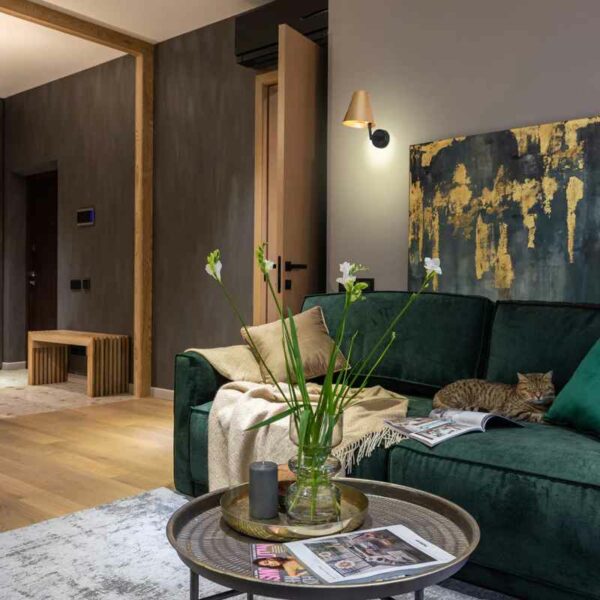 AIRONE Interior LED Wall fitting with glass shade