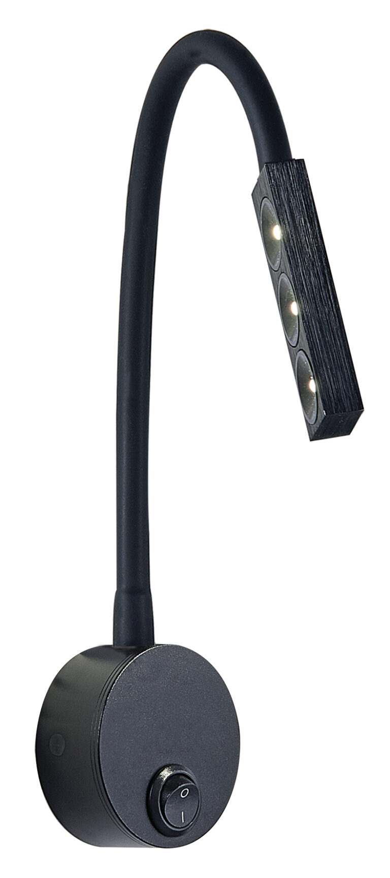 Metal LED Wall Light with Flexible Rubber Arm and Switch 45 WB220 BK