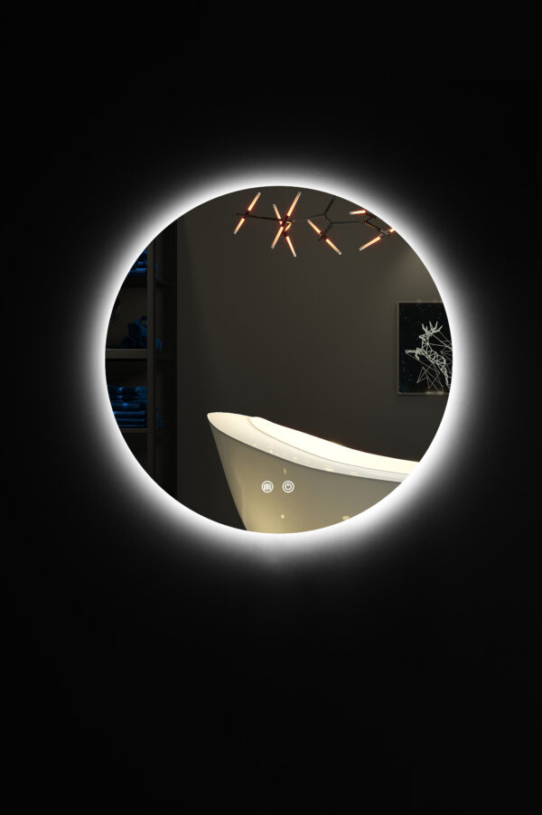 24W LED Round Mirror Touch Switch & Anti-Fog