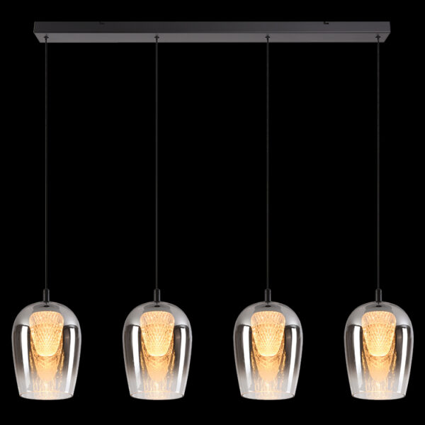 230v 20W LED Crystal Egg Smoke Glass Pendants on a Bar 1 230v 20W LED Crystal Egg Smoke Glass Pendants on a Bar